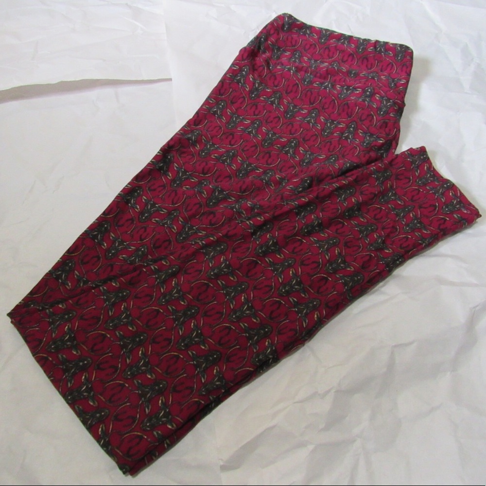Lularoe Mosiac Deer Head TC Tall Curvy Leggings